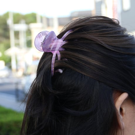 ククシュゼット 正規商品 ヘア アクセ クリップ かわいい 海 夏 魚 生き物 フランス Coucou Suzette タコ ヘア クロー パープル(octopusclaw)