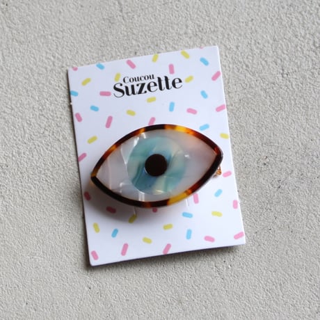 ククシュゼット 正規商品 ヘアアクセ クリップ ピン ヘアピン 目 フランス Coucou Suzette ブルーアイ ヘア クリップ ブルー(bleyeclip)