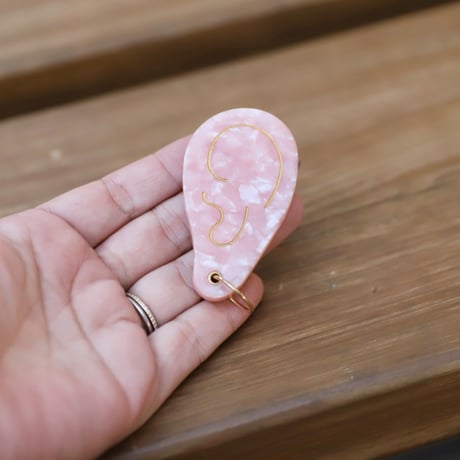 ククシュゼット 正規商品 手鏡 コンパクト ミラー スライド式 個性的 かわいい フランス おしゃれ Coucou Suzette 耳 ミラー  ベージュ(earmir)