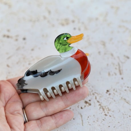 ククシュゼット 正規商品 ヘア アクセ クリップ かわいい 鳥 カモ フランス Coucou Suzette マガモ アヒル ヘア クロー マルチ (duckclaw)