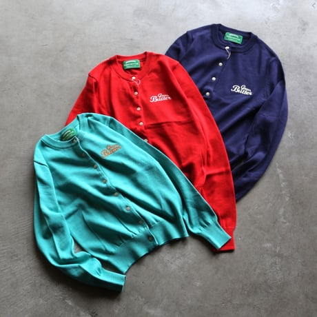 GREEN BUTTER / Washable Cotton Cardigan / gb24sswcca