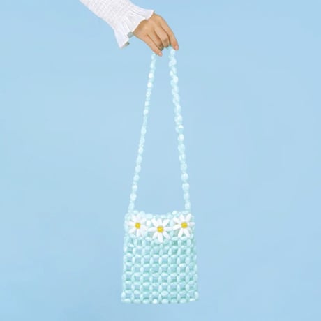 ククシュゼット 正規商品 ビーズ バッグ ショルダー かわいい 花 Coucou Suzette デイジー ビーズ バッグ Daisy Beaded Bag ブルー Blue