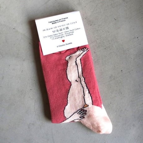 ククシュゼット 正規商品 靴下  ベビーシャワー  クルー丈 Coucou Suzette 赤髪 妊婦 ソックス Redhead Pregnant Woman Socks ピンク 0件の商品レビュー