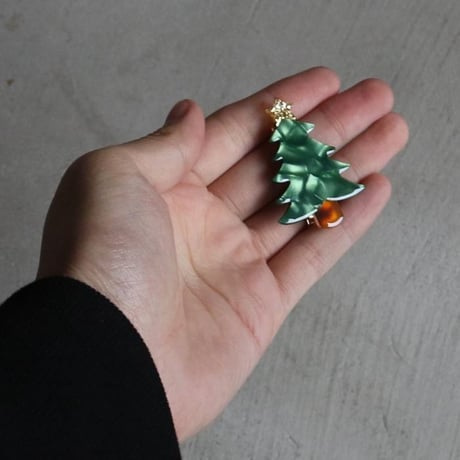 ククシュゼット 正規商品 ヘア アクセ かわいい ギフト フランス Coucou Suzette クリスマス ツリー ヘアクリップ グリーン(christmastreeclip)