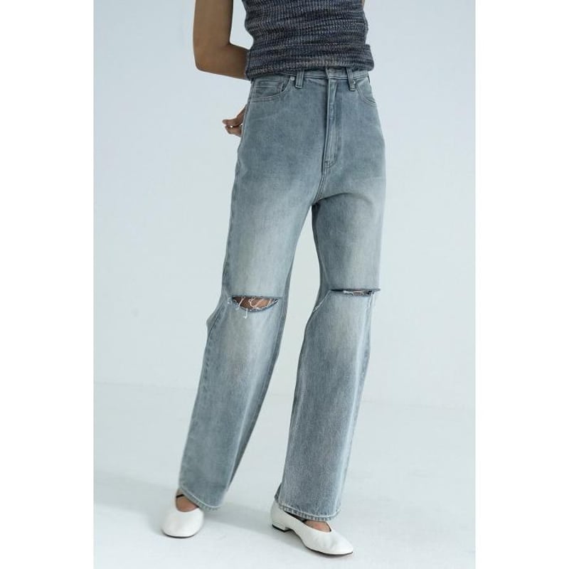 CLANE / SLASH CUT DENIM PANTS / 181117322 | CHA