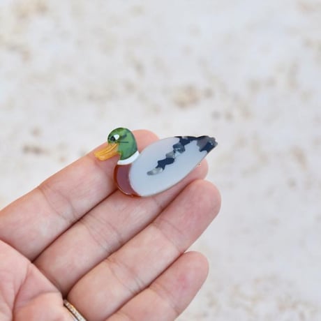 ククシュゼット 正規商品 ヘア アクセ クリップ ピン ヘアピン かわいい 鳥 フランス Coucou Suzette アヒル マガモ ヘア クリップ マルチ(duckclip)
