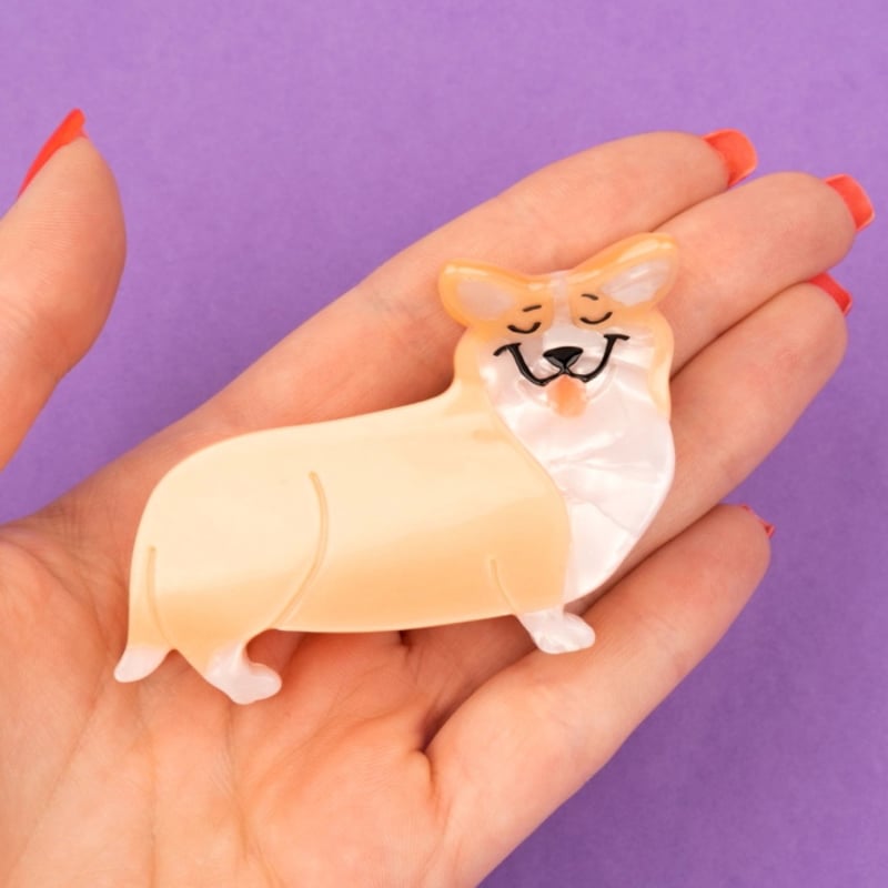 ククシュゼット 正規商品 ヘア アクセ クリップ 犬 コーギー ヘア