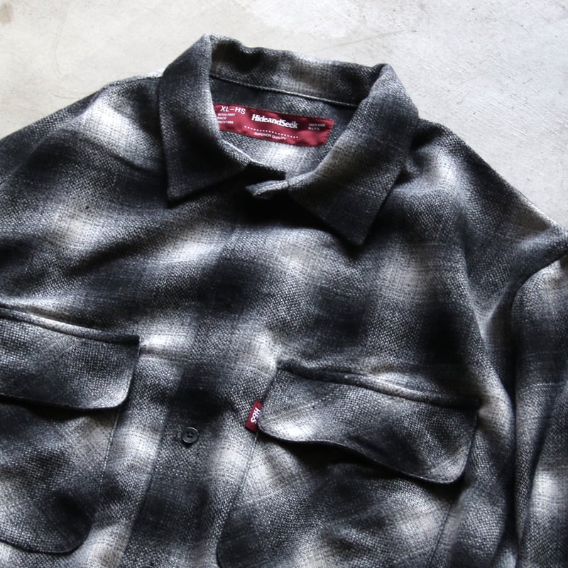 HIDEANDSEEK / Wool Ombre Check L/S Shirt / HS-1 HIDEANDSEEK / Wool Ombre Check L/S Shirt / HS-1