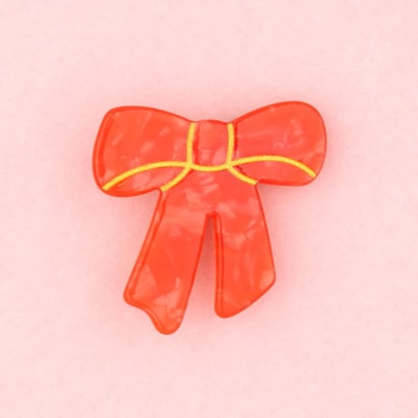 ククシュゼット 正規商品 ヘア アクセ クリップ かわいい リボン ギフト Coucou Suzette レッド リボン ヘア クリップ レッド(reribbonclip)