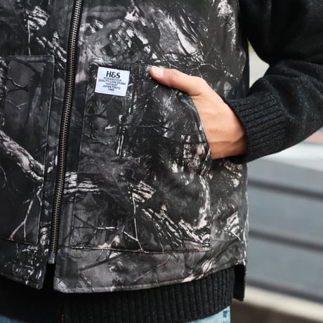 HIDEANDSEEK / Camo Zip Work Vest / HJ-100225