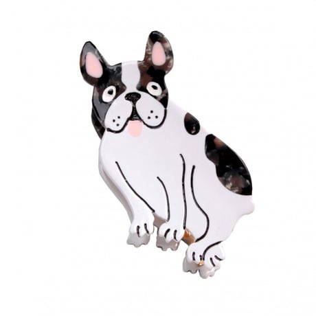 ククシュゼット 正規商品 ヘア アクセ クリップ 犬 かわいい Coucou Suzette ブルドッグ ヘア クロー ホワイト×ブラック(bulldogclaw)