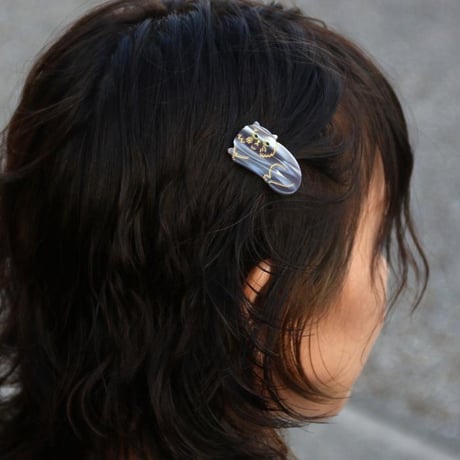 ククシュゼット 正規商品 ヘアアクセ クリップ ピン 猫 ヘアピン フランス Coucou Suzette シュゼット ペルシャ ネコ ヘア クリップ グレー(suzettecatclip)
