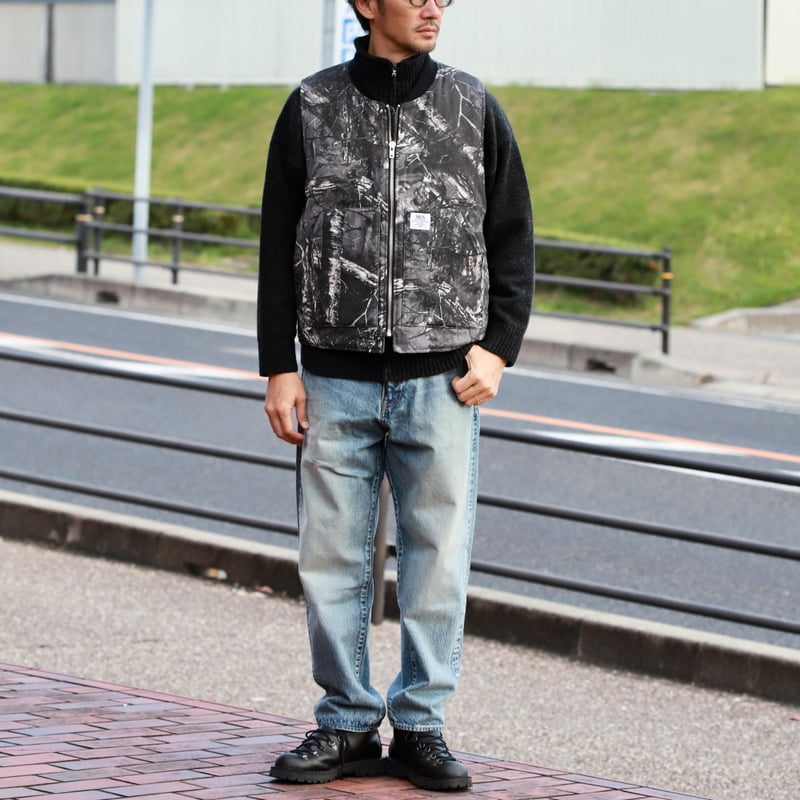 P*a様 Ｍ BK HideandSeek　Camo Zip Work Vest HIDEANDSEEK / Camo Zip Work Vest / HJ-100225 |