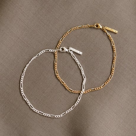 TEN. 正規商品 ユニセックス アクセサリー テン フィガロチェーン ブレスレット シルバー/ゴールド【即日発送】(br-0038)(brg-0038)