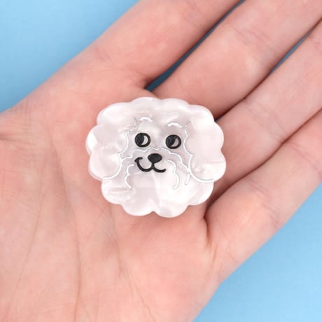 ククシュゼット 正規商品 ヘア ミニ アクセ クリップ 犬 Coucou Suzette ビションミニ ヘア クロー ホワイト(bichonminiclaw)