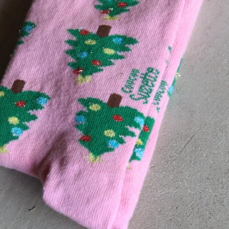 ククシュゼット 正規商品 靴下 レディース かわいい クルー丈 ギフト Coucou Suzette クリスマス ツリー ソックス Christmas Tree Socks ピンク×グリーン