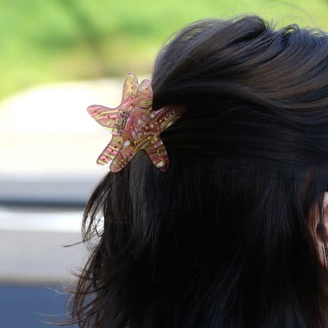 ククシュゼット 正規商品 ヘア アクセ クリップ かわいい 海 夏 フランス Coucou Suzette  ヒトデ ヘア クロー オレンジ系(starfishclaw)
