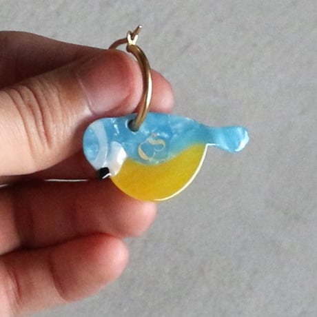 ククシュゼット 正規商品 ピアス レディース 2個売り 鳥 シジュウカラ かわいい フランス アオガラ イヤリング ブルー(bltitiear)
