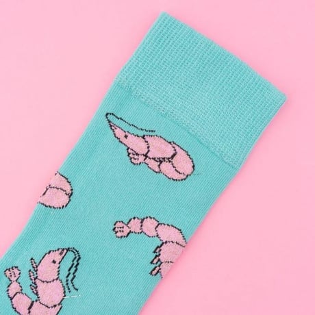 ククシュゼット 正規商品 靴下 レディース エビ フランス ギフト おしゃれ 海 かわいい Coucou Suzette シュリンプ ソックス Shrimp Socks ターコイズ Turquoise