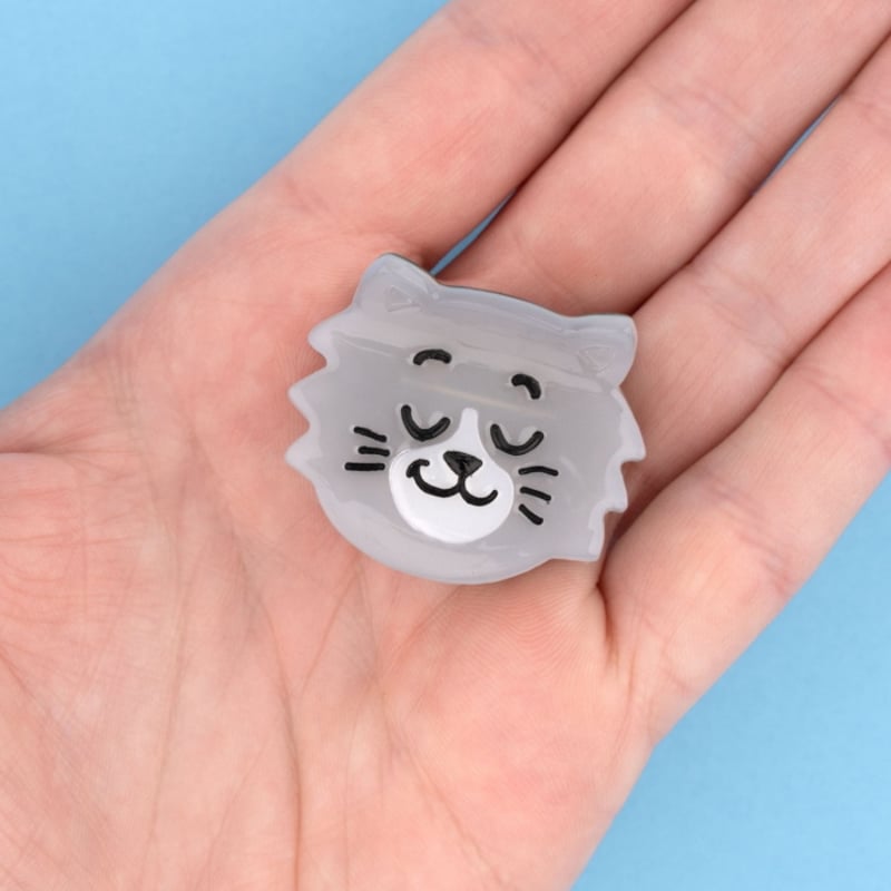 ヘアクリップ　ロブスター　グレー猫 ヘアクリップ ロブスター グレー猫 すぐ届く☆Coucou Suzette