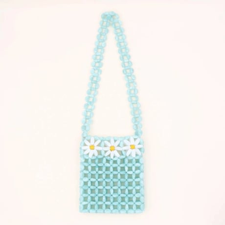 ククシュゼット 正規商品 ビーズ バッグ ショルダー かわいい 花 Coucou Suzette デイジー ビーズ バッグ Daisy Beaded Bag ブルー Blue
