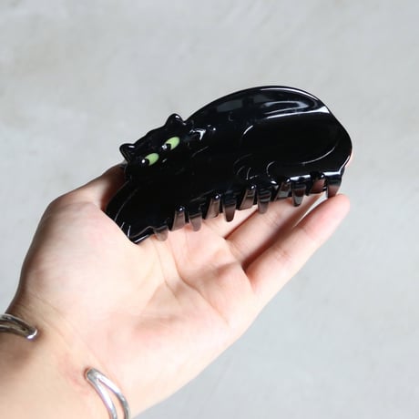 ククシュゼット 正規商品 ヘア アクセ クリップ かわいい 猫 黒猫 フランス Coucou Suzette  ブラック キャット ヘア クロー ホワイト(bkcatclaw)