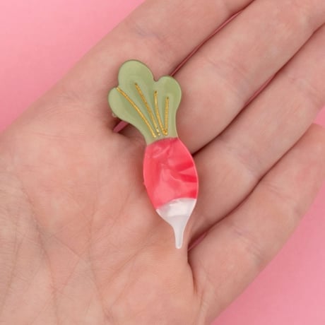 ククシュゼット 正規商品 ヘアアクセ クリップ ピン ヘアピン 野菜 フランス Coucou Suzette ラディッシュ ヘア クリップ ピンク(radishclip)