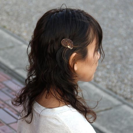 ククシュゼット 正規商品 ヘアアクセ クリップ ピン 猫 ヘアピン フランス Coucou Suzette スリーピング キャット ヘア クリップ ブラウン(sleepingcatclip)