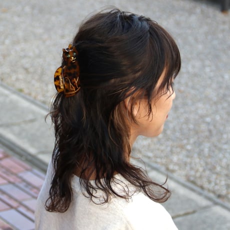 ククシュゼット 正規商品 ヘア アクセ クリップ かわいい 猫 黒猫 フランス Coucou Suzette ベンガル キャット ヘア クロー ブラウン べっ甲模様(bengalcatclaw)