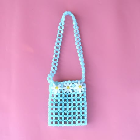ククシュゼット 正規商品 ビーズ バッグ ショルダー かわいい 花 Coucou Suzette デイジー ビーズ バッグ Daisy Beaded Bag ブルー Blue