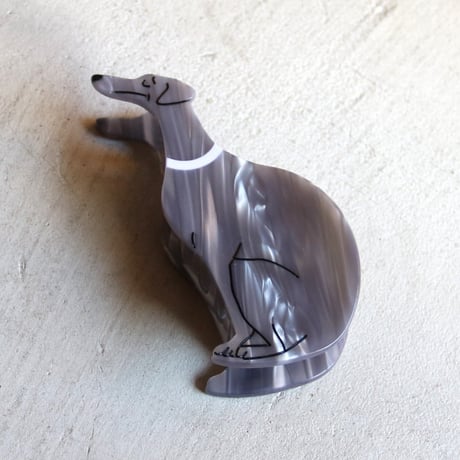 ククシュゼット 正規商品 ヘア アクセ クリップ 犬 Coucou Suzette  ウィペット ヘア クロー グレー ( whippetclaw)