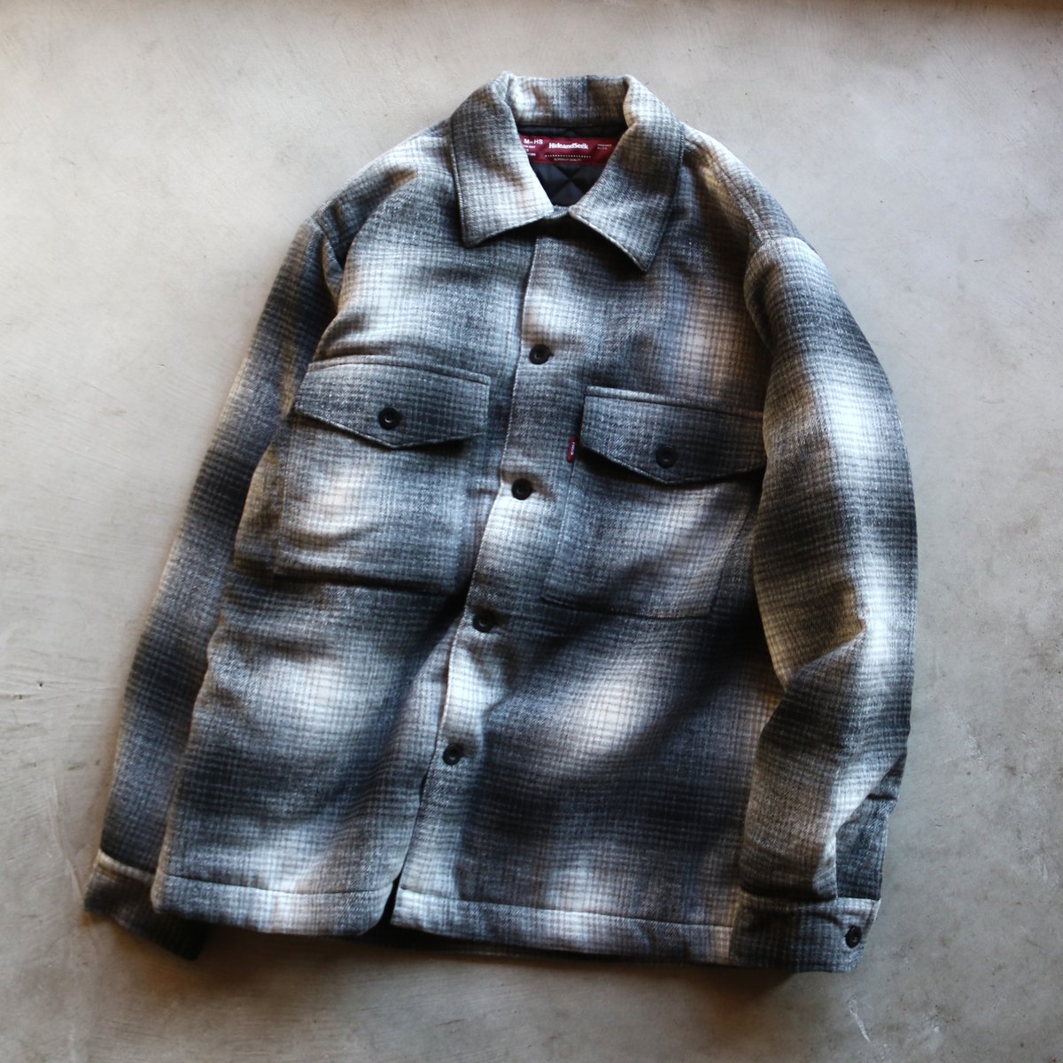 【HIDEANDSEEK】オンブレチェック CPOシャツジャケット　XL HIDEANDSEEK】オンブレチェック CPOシャツジャケットXL
