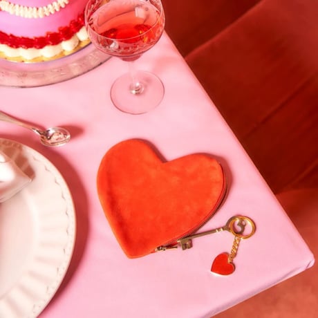 ククシュゼット 正規商品 ハート型 ポーチ 小物入れ かわいい ハート Coucou Suzette ラブポーチ Love Pouch レッド Red