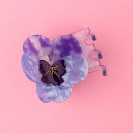 ククシュゼット 正規商品 ヘア アクセ クリップ かわいい 花 フランス Coucou Suzette パンジー ヘア クロー Pansy Hair Claw パープル (pupansyclaw)