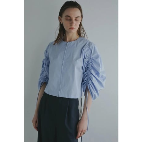 MANOF / DRAWSTRING SLEEVE SHORT BLOUSE / 891224132