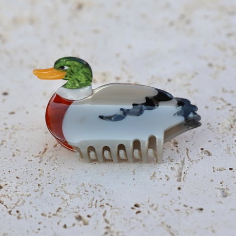 ククシュゼット 正規商品 ヘア アクセ クリップ かわいい 鳥 カモ フランス Coucou Suzette マガモ アヒル ヘア クロー マルチ (duckclaw)