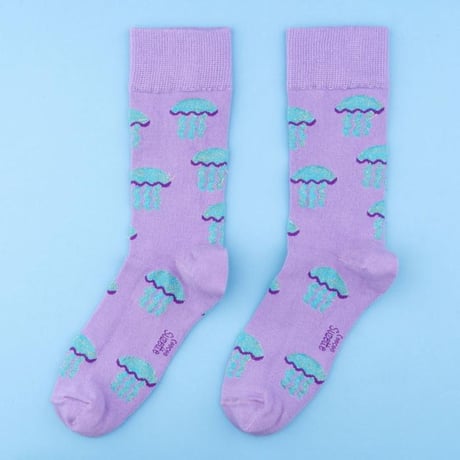 ククシュゼット 正規商品 靴下 レディース クラゲ フランス ギフト おしゃれ 海 かわいい Coucou Suzette クラゲ ソックス Jellyfish Socks パープル Purple