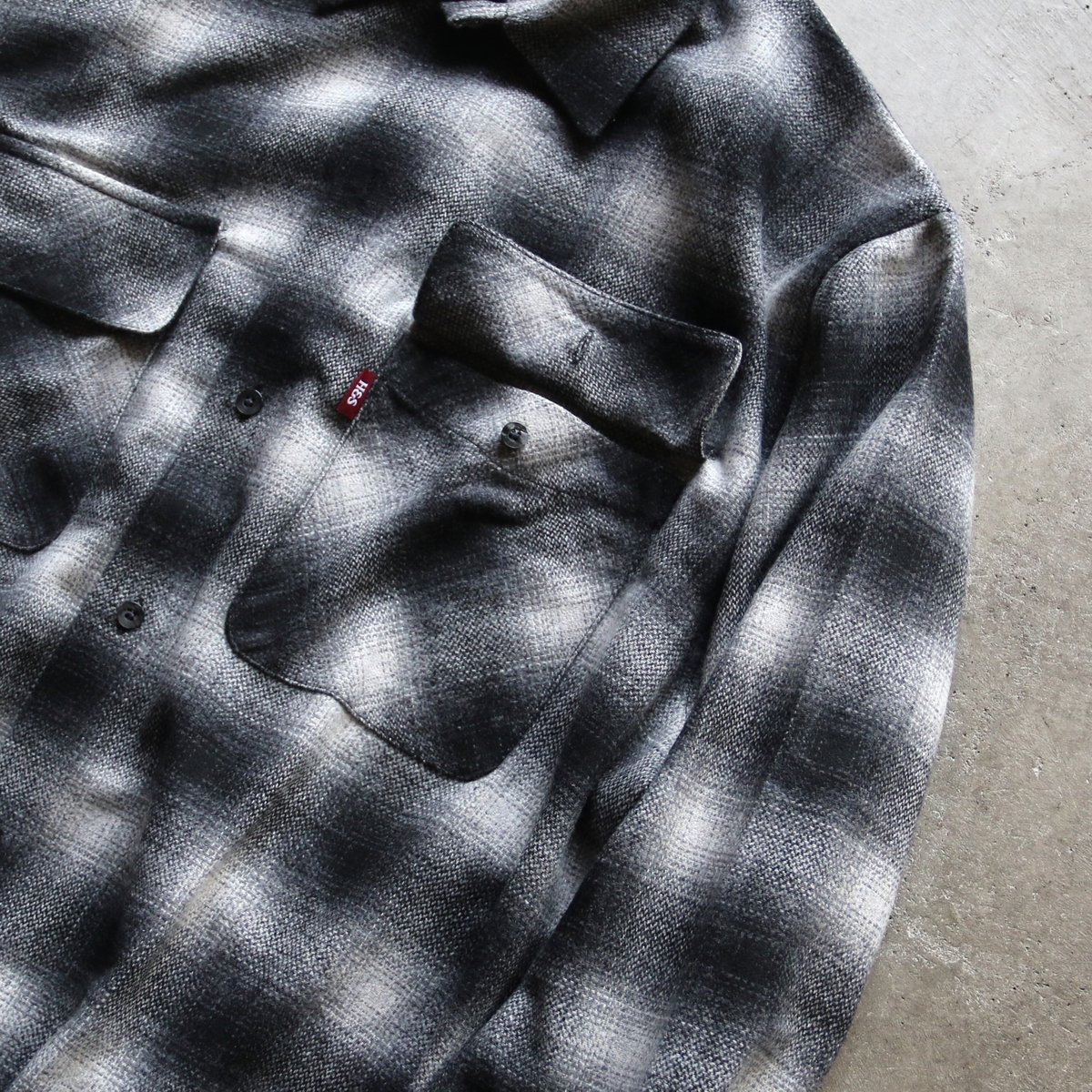 HIDEANDSEEK / Wool Ombre Check L/S Shirt / HS-1 HIDEANDSEEK / Wool Ombre Check L/S Shirt / HS-1