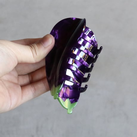 ククシュゼット 正規商品 ヘア アクセ クリップ Coucou Suzette ナス なす ヘア クロー パープル  (eggplantclaw)