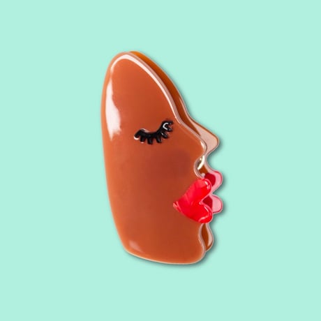 ククシュゼット 正規商品 ヘア アクセ クリップ 個性的 顔 フランス Coucou Suzette フェイス ヘア クロー Face Hair Claw ブラウン (bkfaceclaw)