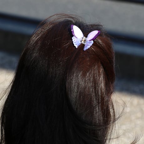 ククシュゼット 正規商品 ヘア アクセ クリップ 蝶 虫 かわいい Coucou Suzette 紫 蝶 ミニ ヘア クロー パープル(pubutterflyminiclaw)