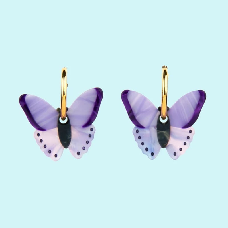 ayk✳︎regolith butterfly pea teaピアス ククシュゼット 正規商品 ピアス 両耳 レディース 虫 個性的