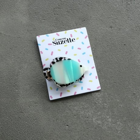 ククシュゼット 正規商品 アクセ ピン クリップ 海 魚 かわいい ギフト Coucou Suzette 熱帯魚 ヘア クリップ ブルー(tropicalfishclip)