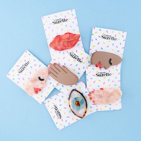 ククシュゼット 正規商品 ヘアアクセ クリップ ピン ヘアピン 目 フランス Coucou Suzette ブルーアイ ヘア クリップ ブルー(bleyeclip)