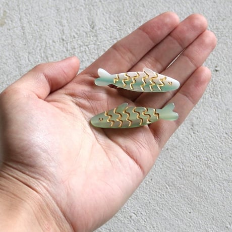 ククシュゼット 正規商品 ヘア アクセ ピン かわいい 海 魚 フランス Coucou Suzette イワシ クリップ セット(sardinesclip)