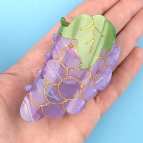 ククシュゼット 正規商品 ヘア アクセ クリップ かわいい 果物 フルーツ フランス Coucou Suzette ブドウ ヘア クロー パープル(grapeclaw)