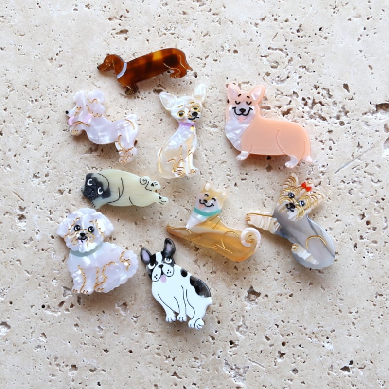 ククシュゼット 正規商品 ヘアアクセ クリップ ピン ヘアピン 犬