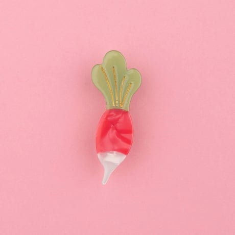 ククシュゼット 正規商品 ヘアアクセ クリップ ピン ヘアピン 野菜 フランス Coucou Suzette ラディッシュ ヘア クリップ ピンク(radishclip)