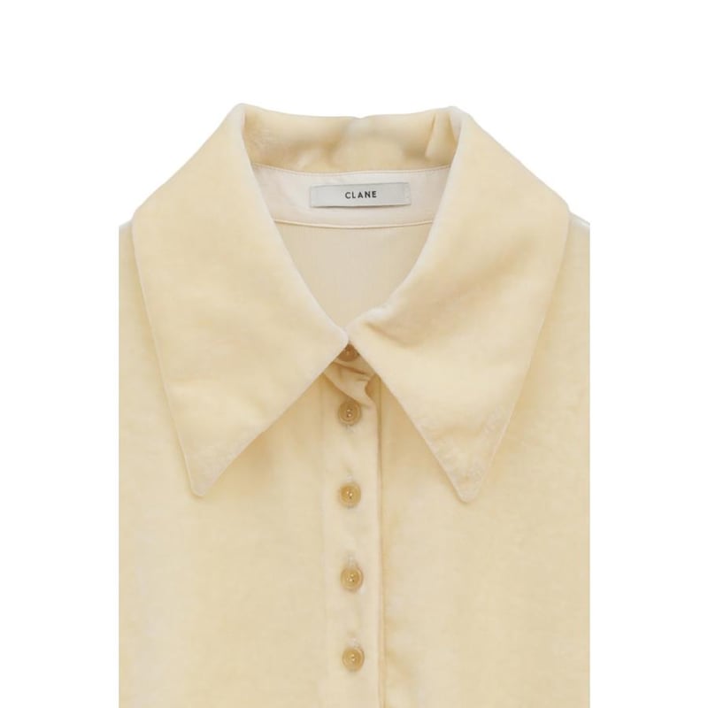 CLANE / CRUSHED VELOUR POLO TOPS / 191224062 |