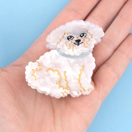 ククシュゼット 正規商品 ヘア アクセ クリップ 犬 ビション ヘア クロー  ホワイト系 (bichonclaw)